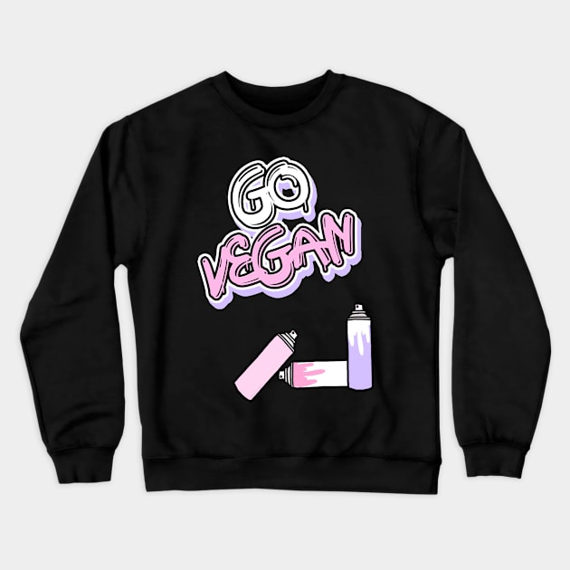 Go Vegan Graffiti Crewneck Sweatshirt by Danielle